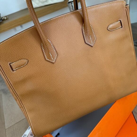 100% Authentic Vintage Birkin Natural Ardennes with GHW 35 Stamp Y - Picture 10 of 16